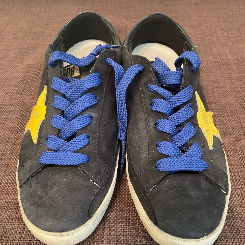 Golden Goose Superstar 38 Black Leather, Yellow Star